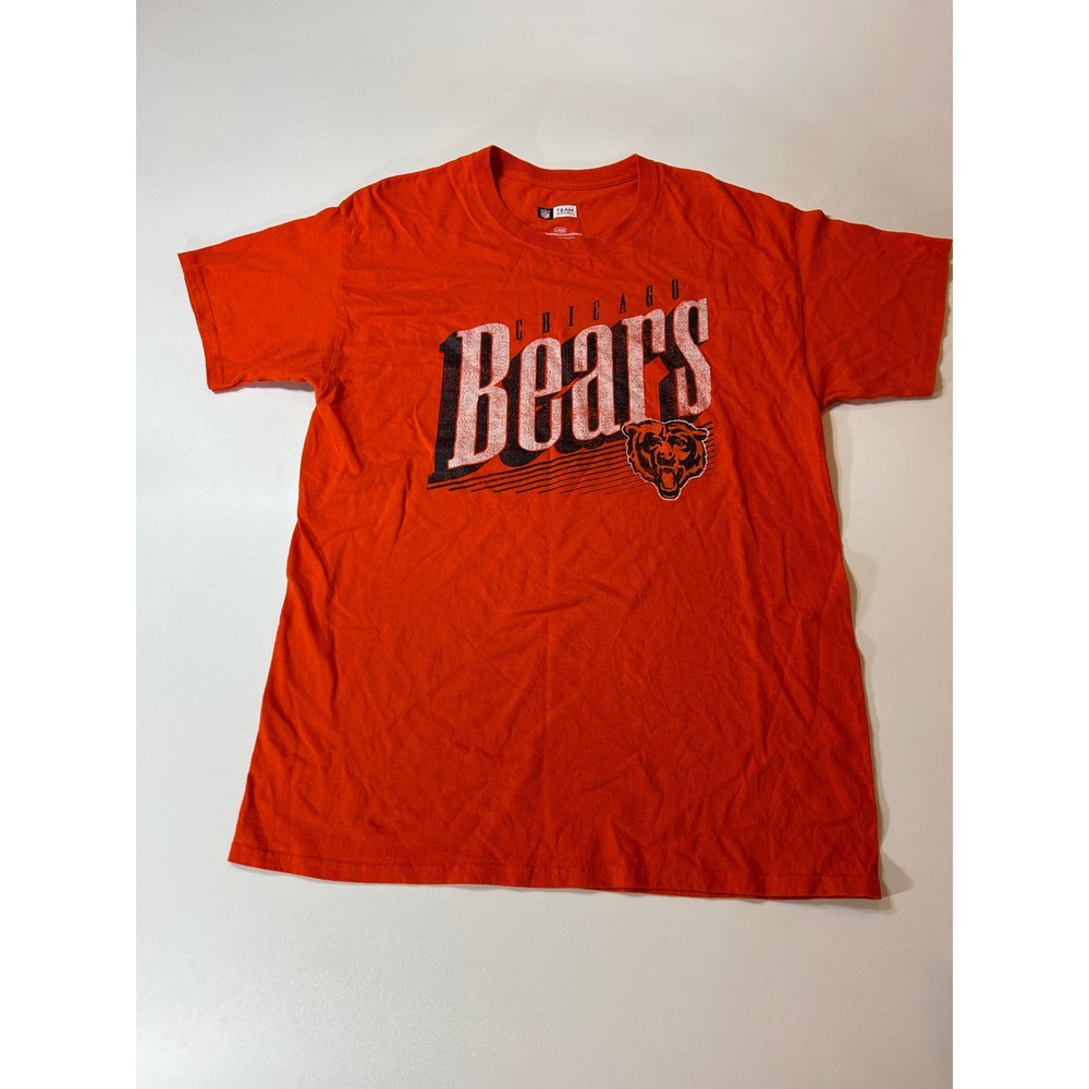 NFL Team Apparel Chicago Bears T-Shirt Men's Size Large Orange Graphic Tee